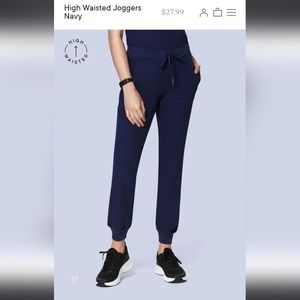 Mandala scrubs high waisted joggers navy SP